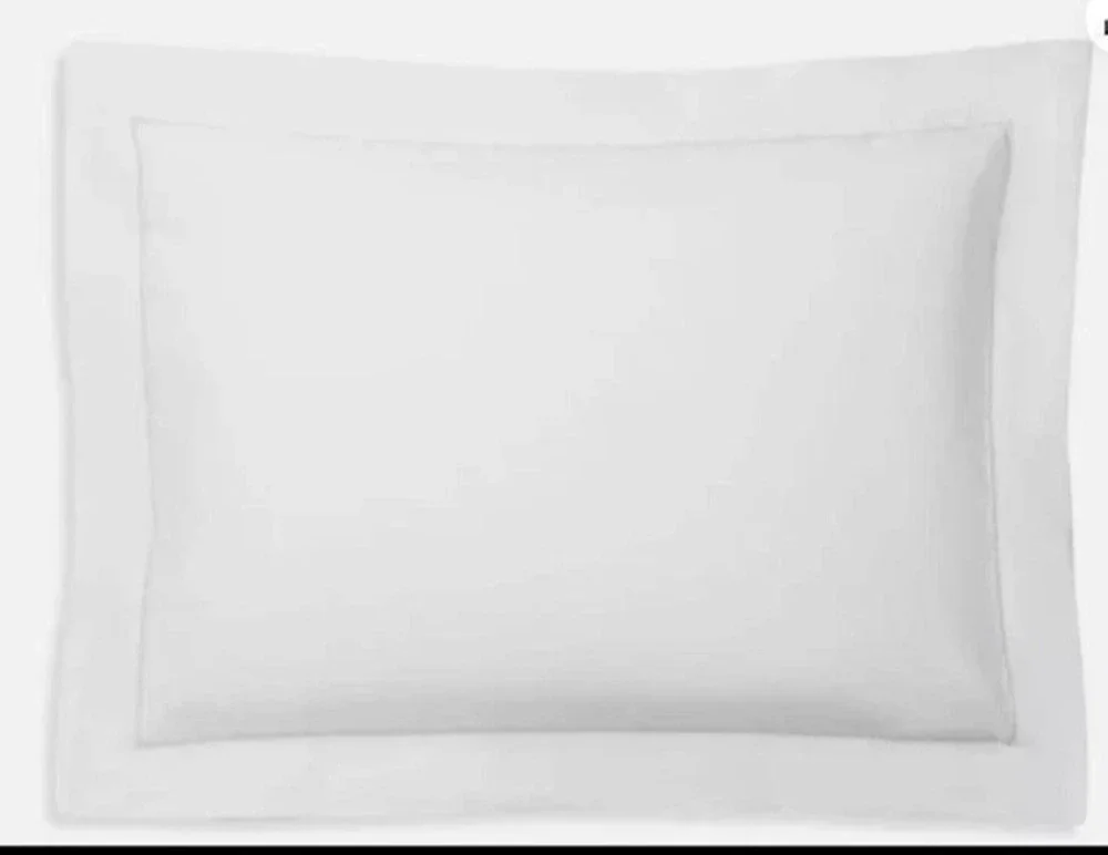 Ralph Lauren Organic Cotton Palmer Percale Standard Pillowcase Sham Tux White